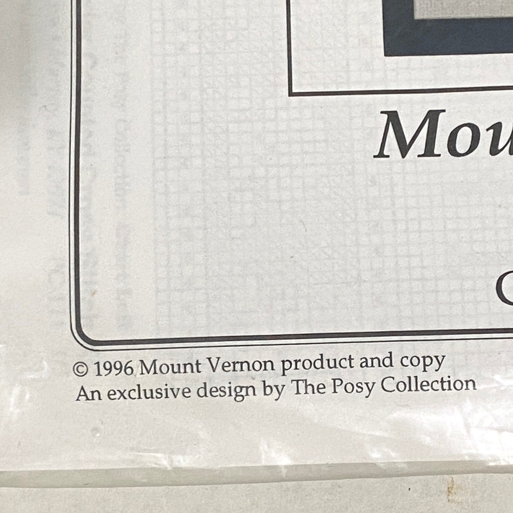 Vtg 90s Washington's Mount Vernon Mansion Shell Border Counted Cross Stitch Kit - Picture 3 of 4